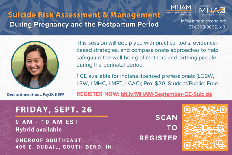 MHAM September CE Perinatal Suicide Management - newsletter
