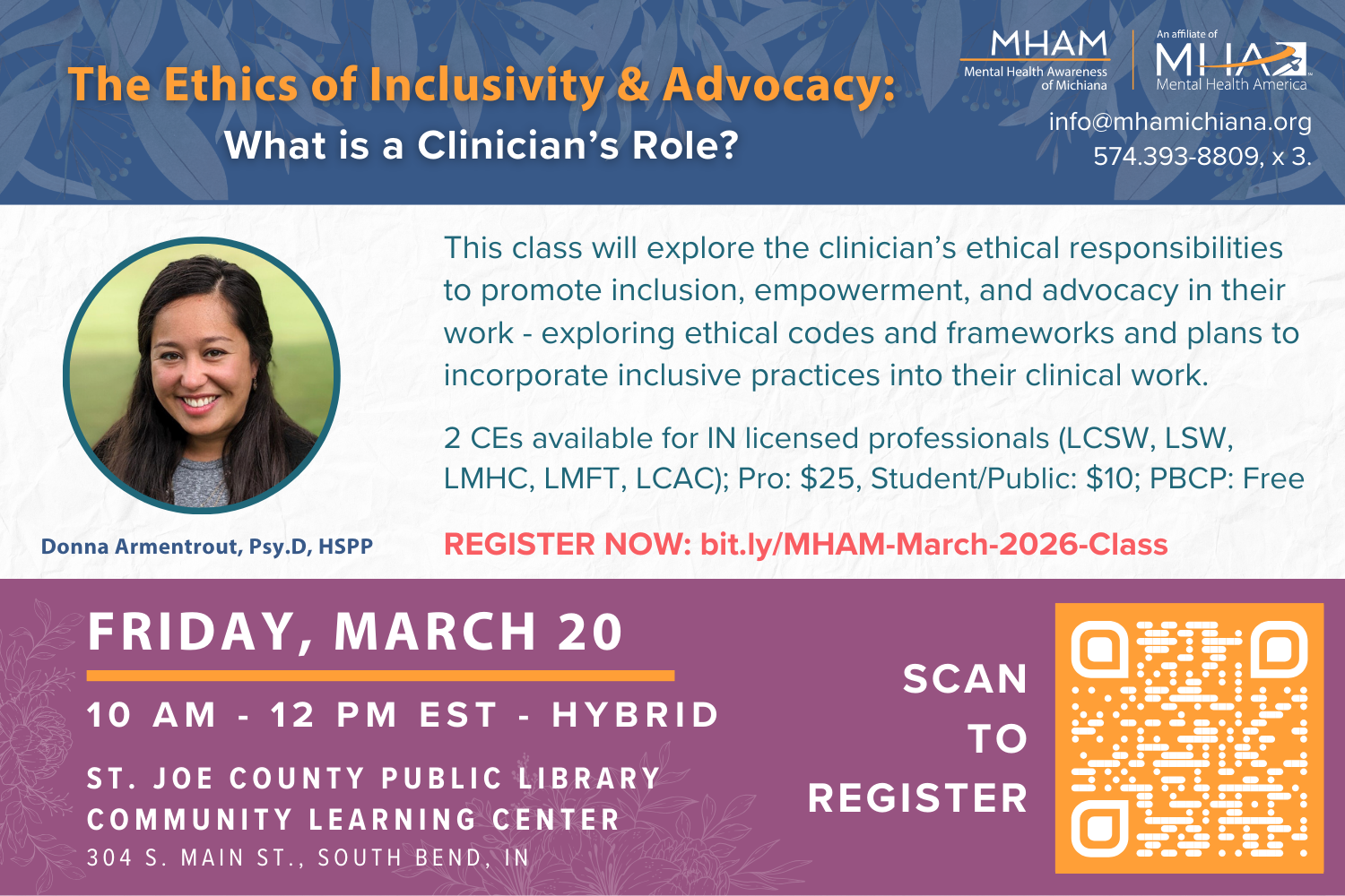 MHAM March 2026 CE Class header image