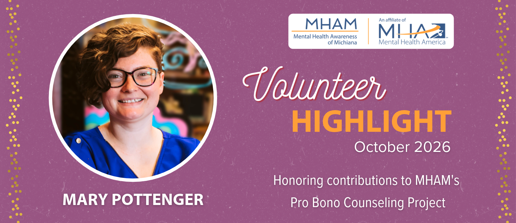 MHAM Volunteer Highlight 2026 October header image